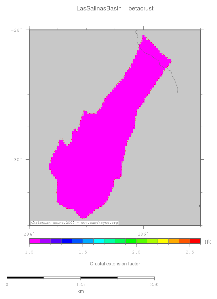 Las Salinas Basin location map