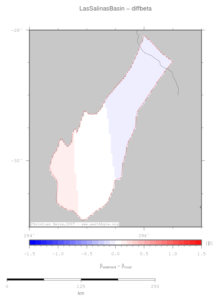 Las Salinas Basin location map