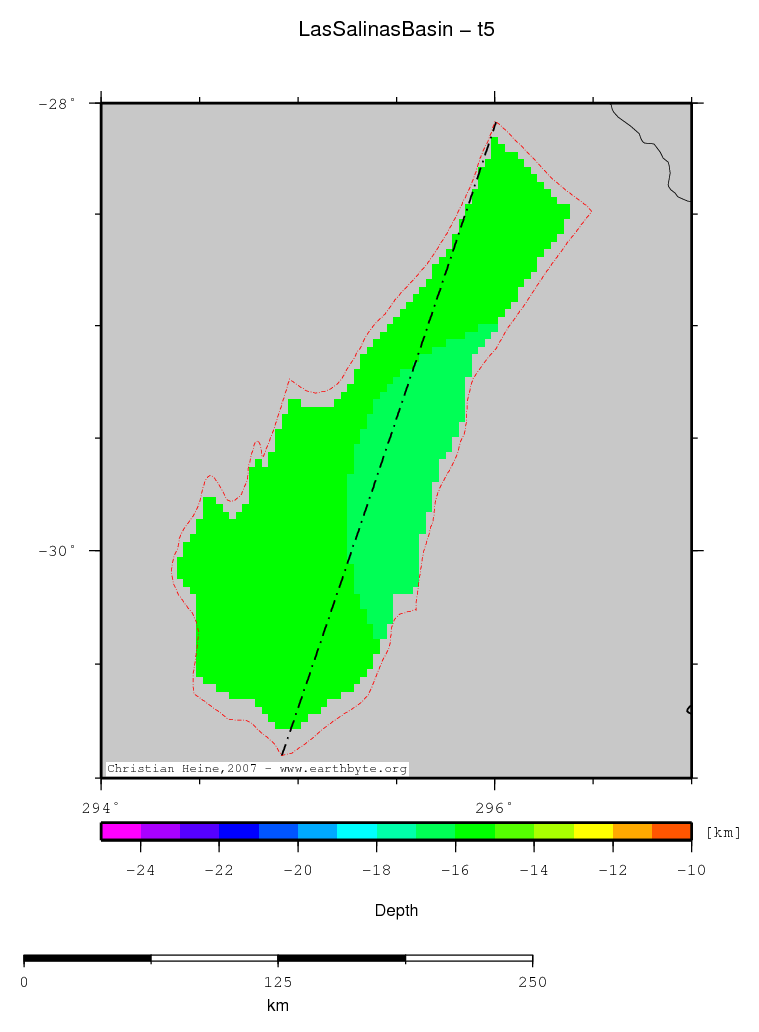 Las Salinas Basin location map