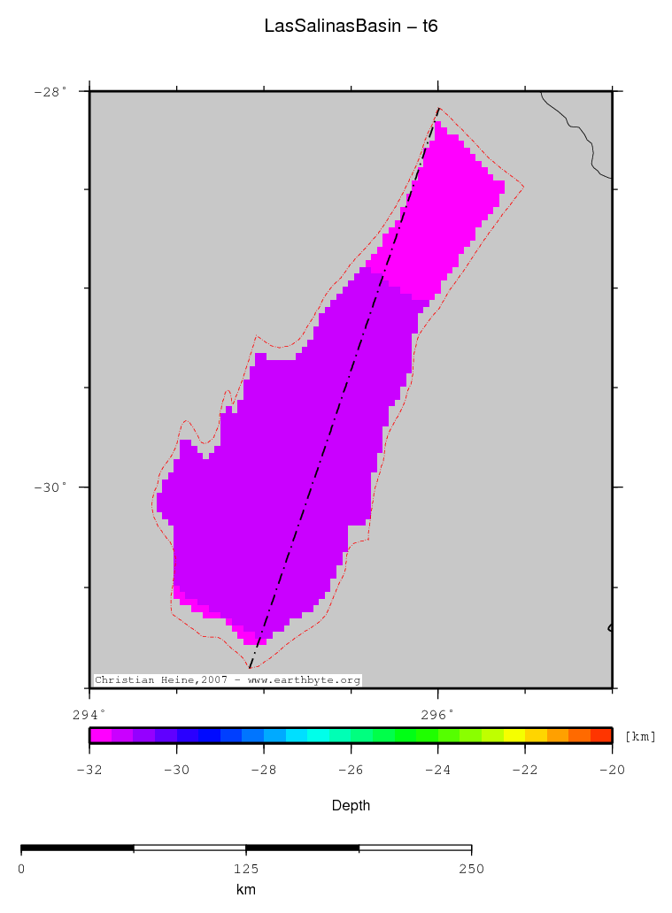 Las Salinas Basin location map