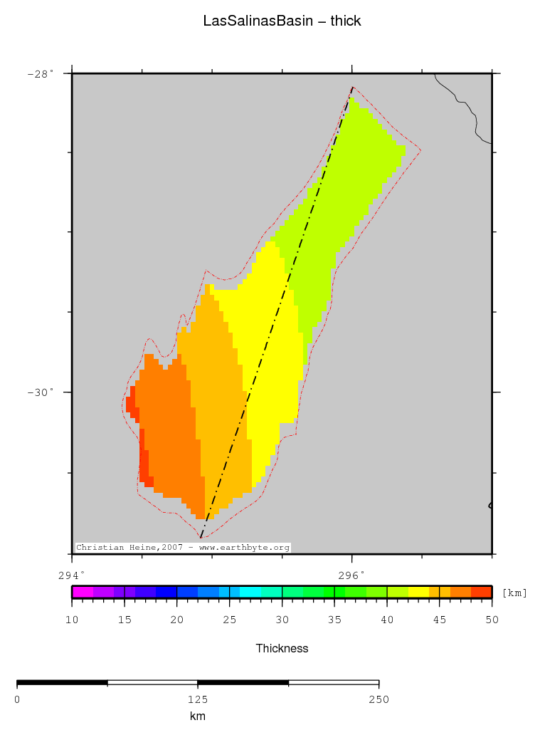 Las Salinas Basin location map