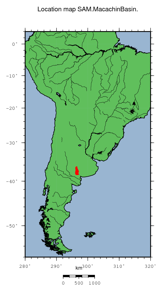 Macachin Basin location map