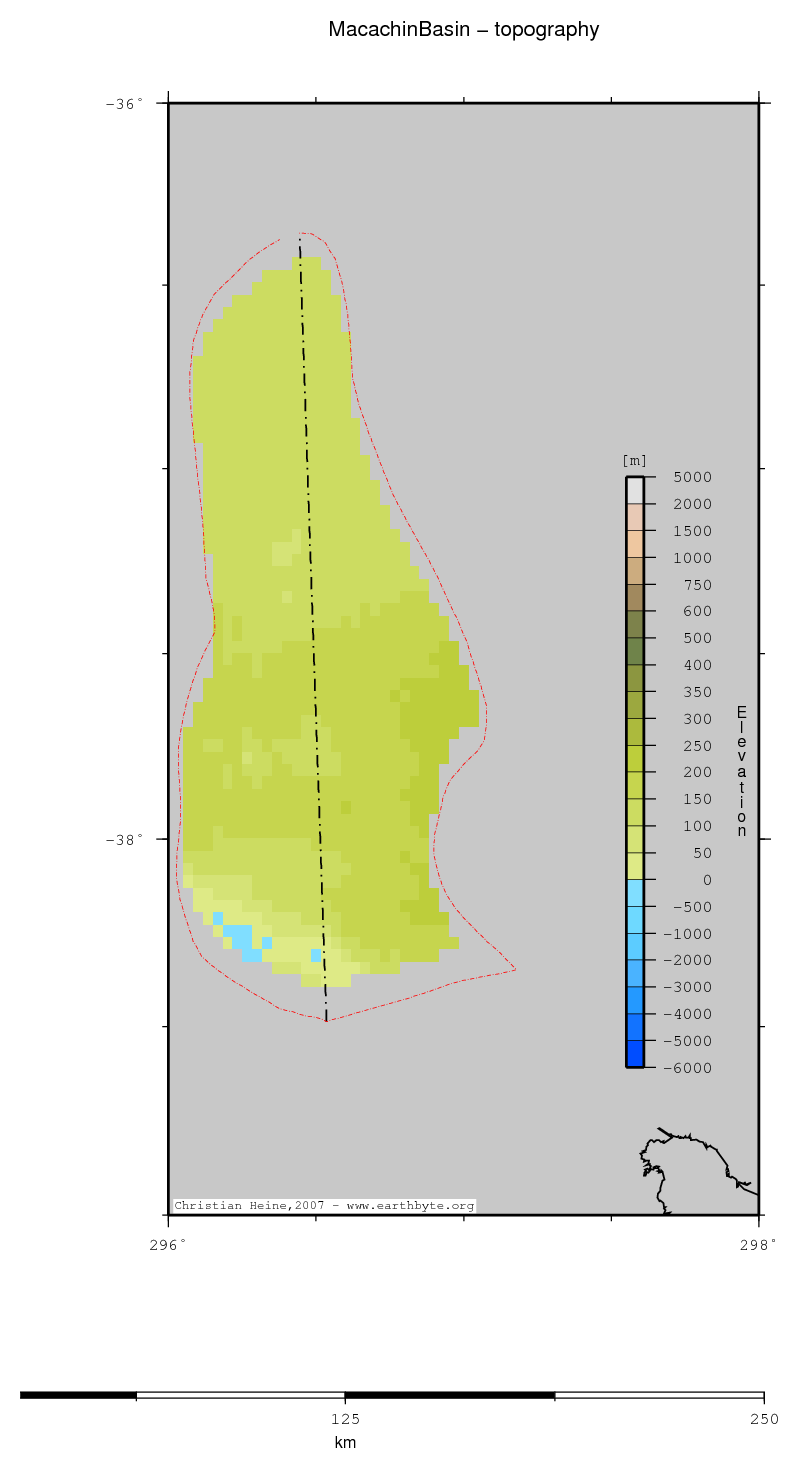 Macachin Basin location map