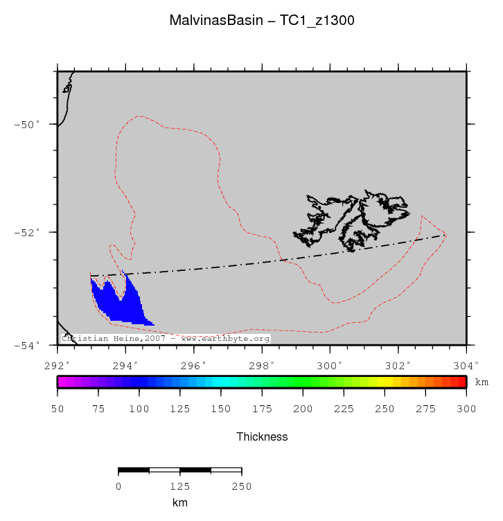 Malvinas Basin location map