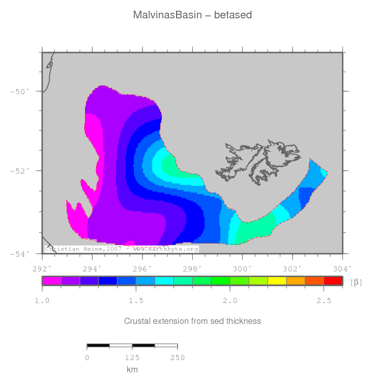 Malvinas Basin location map