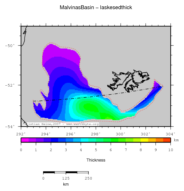 Malvinas Basin location map