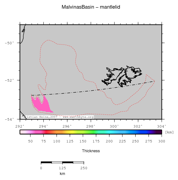 Malvinas Basin location map