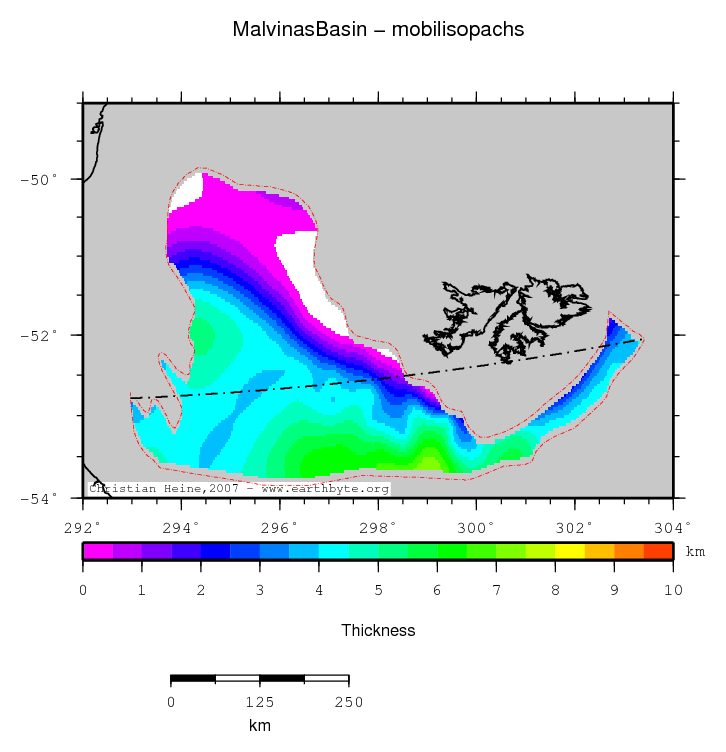 Malvinas Basin location map