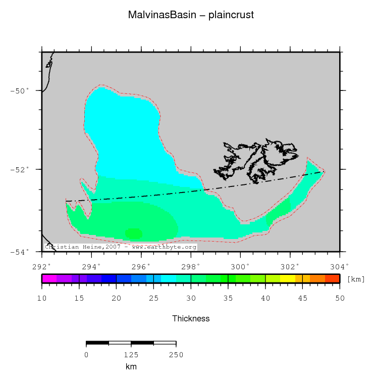 Malvinas Basin location map