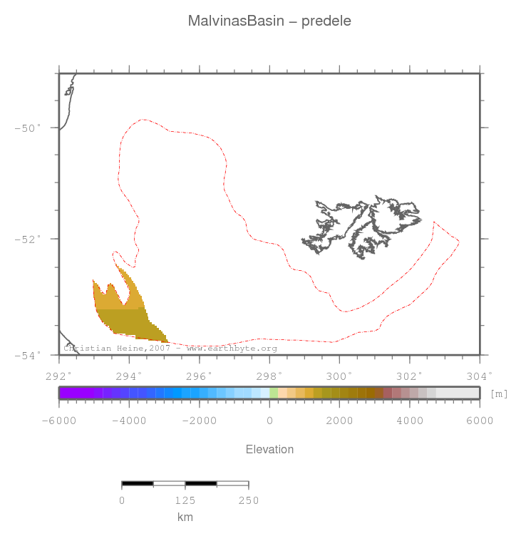 Malvinas Basin location map