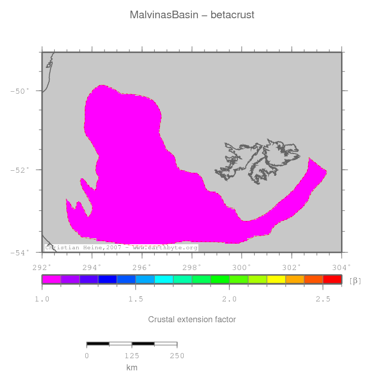 Malvinas Basin location map