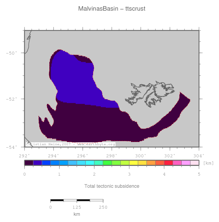 Malvinas Basin location map