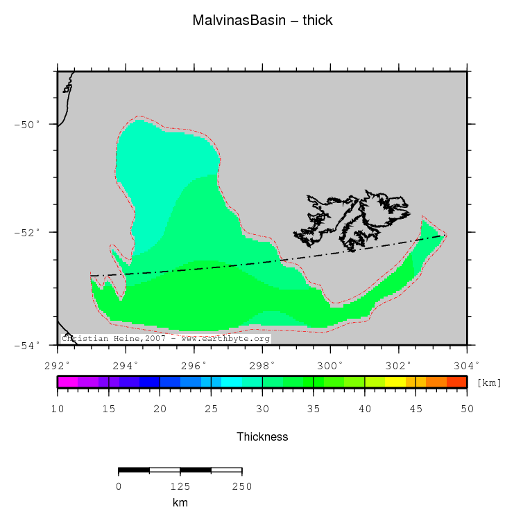 Malvinas Basin location map