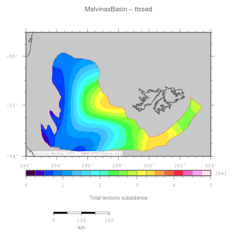 Malvinas Basin location map