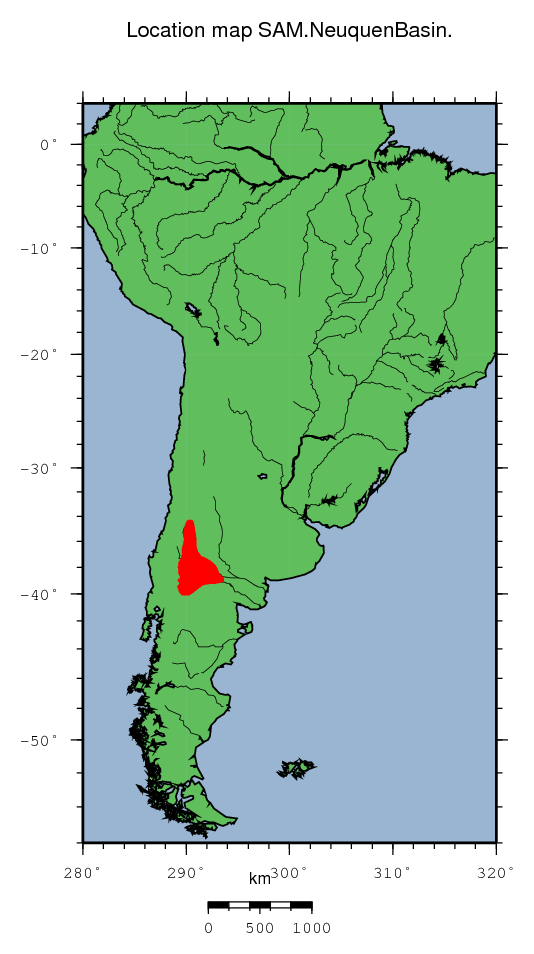 Neuquen Basin location map