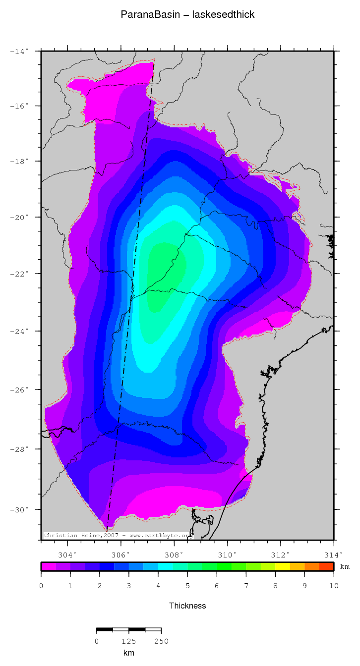 Parana Basin location map