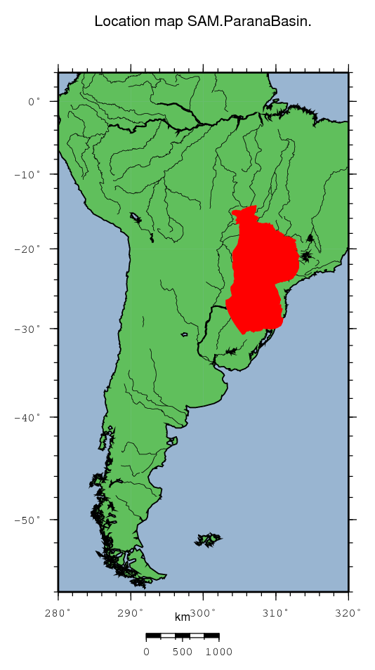 Parana Basin location map