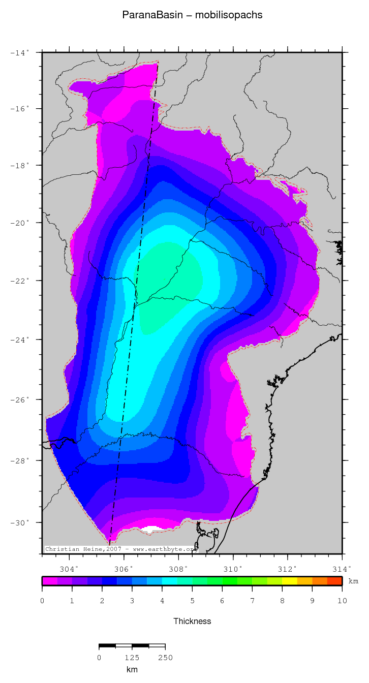 Parana Basin location map