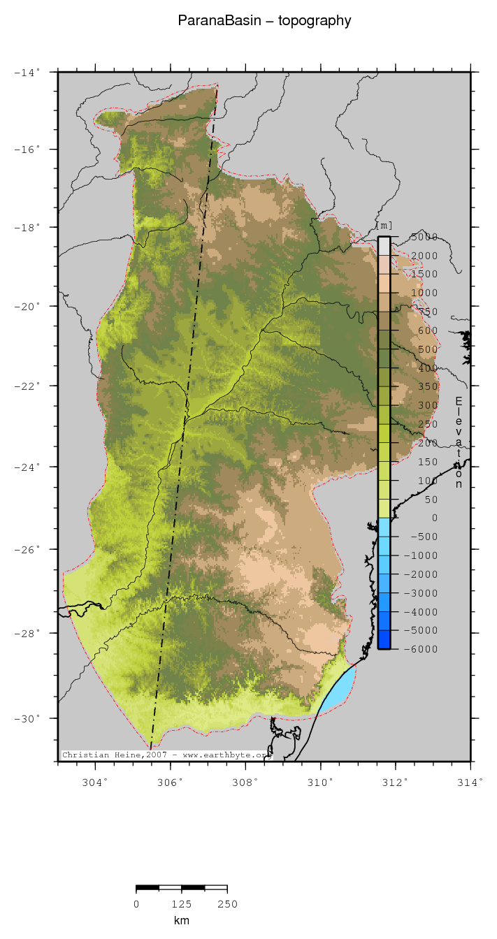 Parana Basin location map