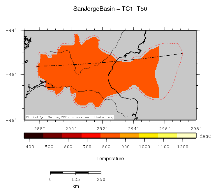 San Jorge Basin location map