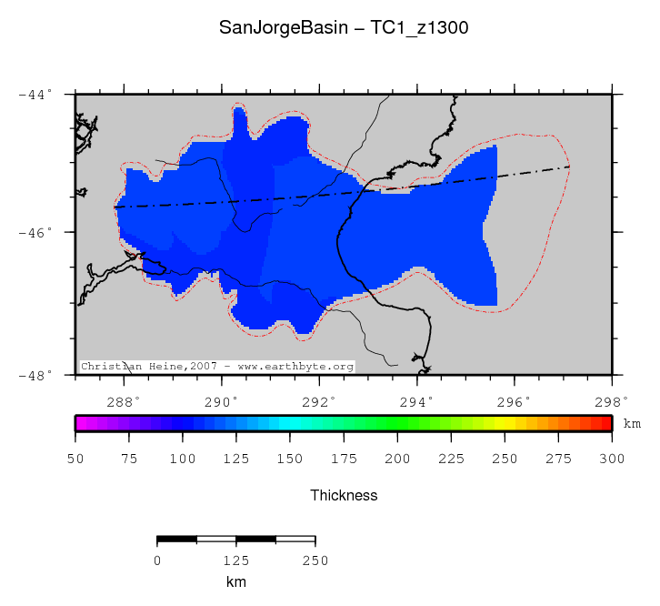 San Jorge Basin location map