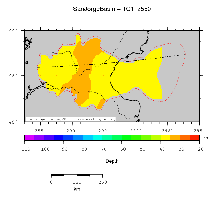 San Jorge Basin location map