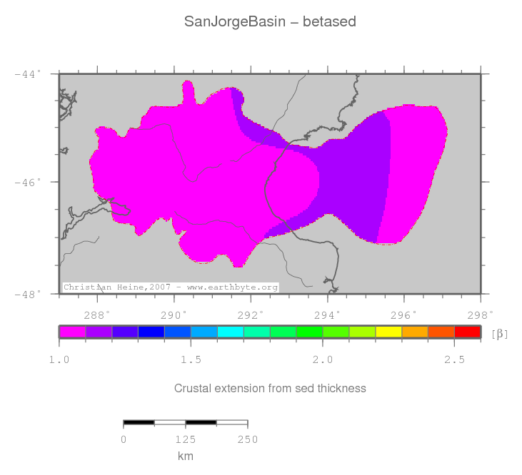 San Jorge Basin location map