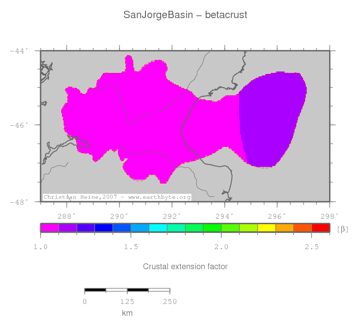 San Jorge Basin location map