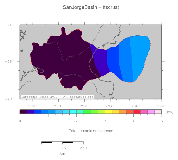 San Jorge Basin location map