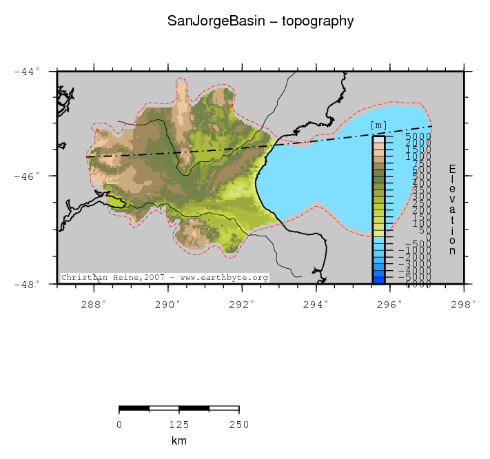 San Jorge Basin location map