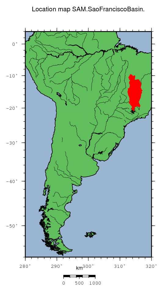 Sao Francisco Basin location map