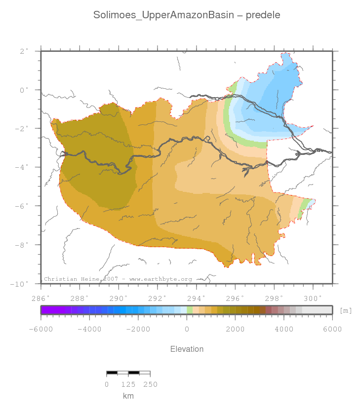 Solimoes (Upper Amazon) Basin location map