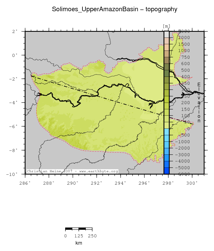 Solimoes (Upper Amazon) Basin location map