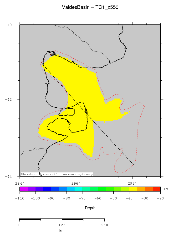 Valdes Basin location map