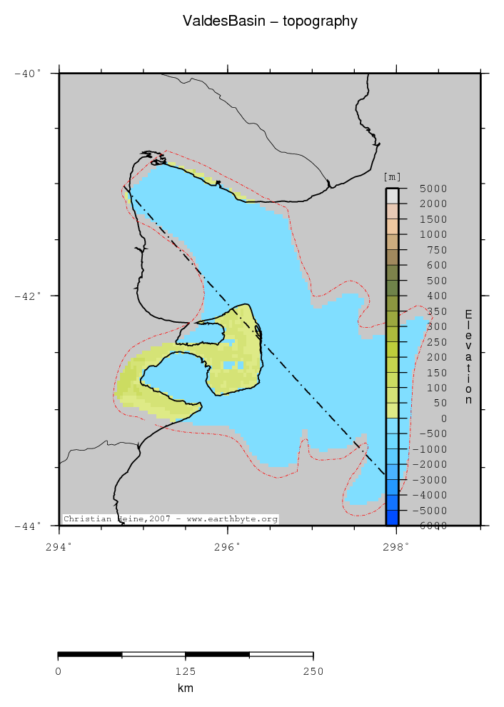 Valdes Basin location map