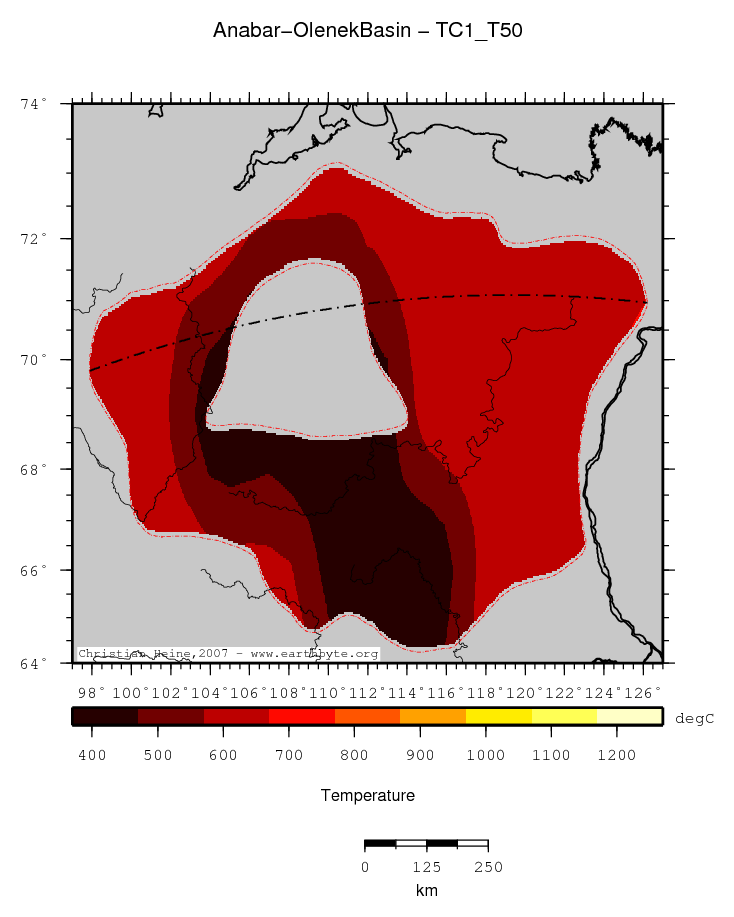 Anabar-Olenek Basin location map