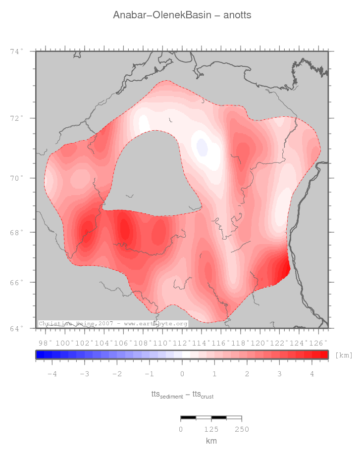 Anabar-Olenek Basin location map