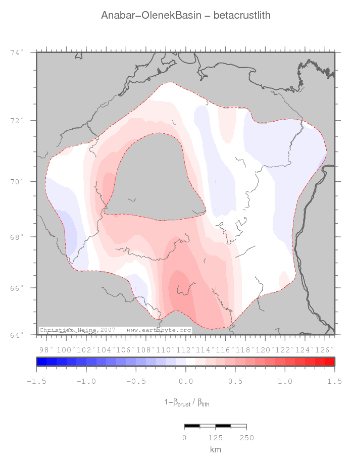 Anabar-Olenek Basin location map