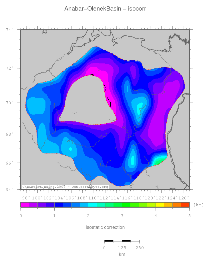 Anabar-Olenek Basin location map