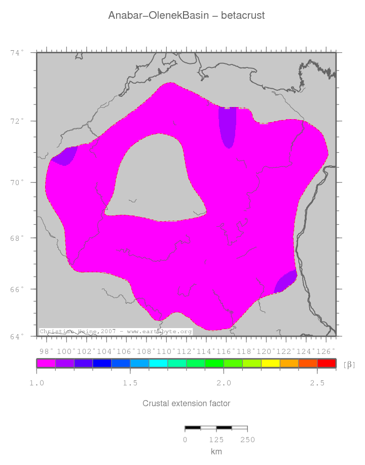 Anabar-Olenek Basin location map