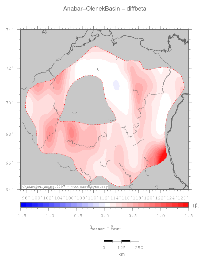 Anabar-Olenek Basin location map