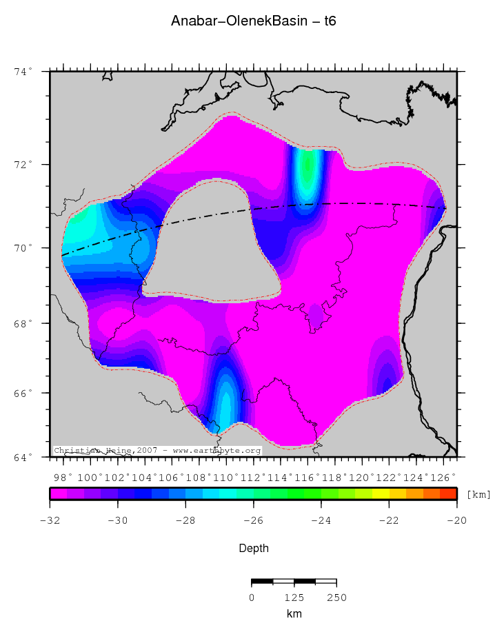 Anabar-Olenek Basin location map