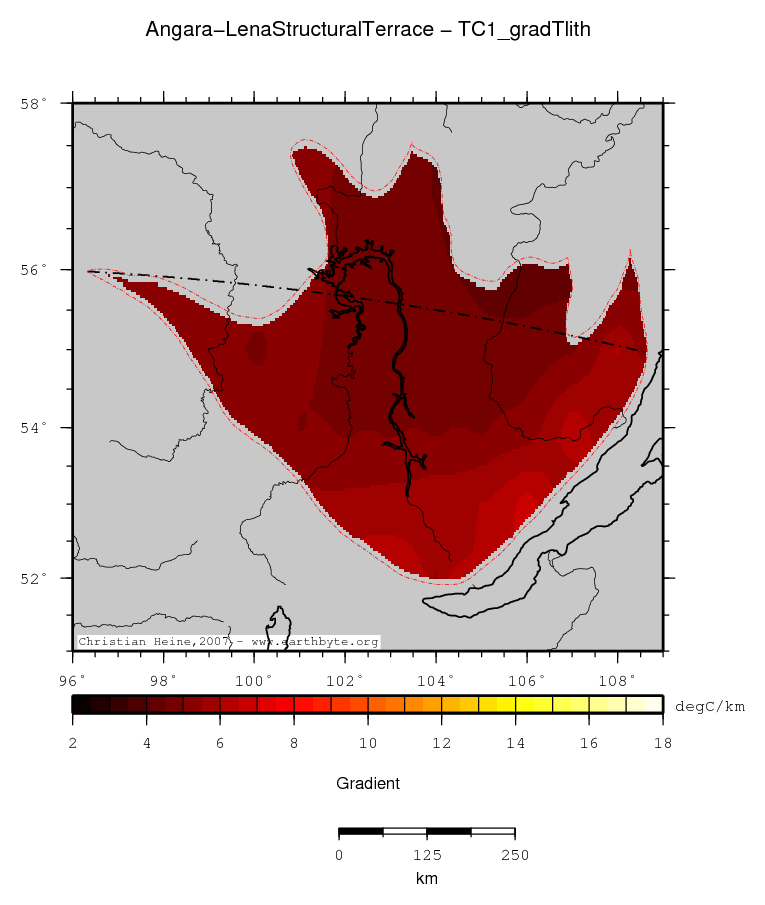 Angara-Lena Structural Terrace location map