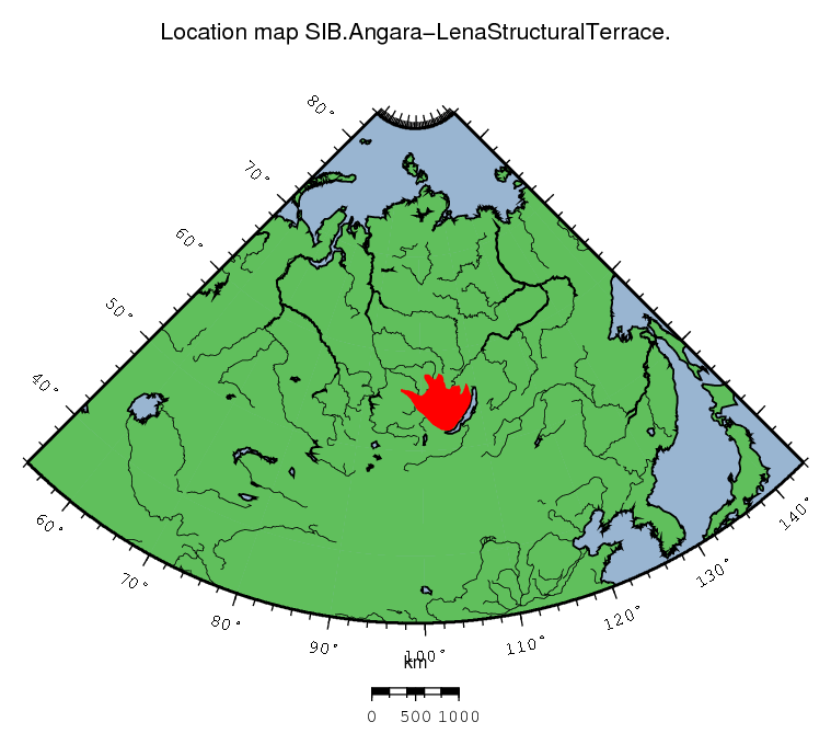 Angara-Lena Structural Terrace location map