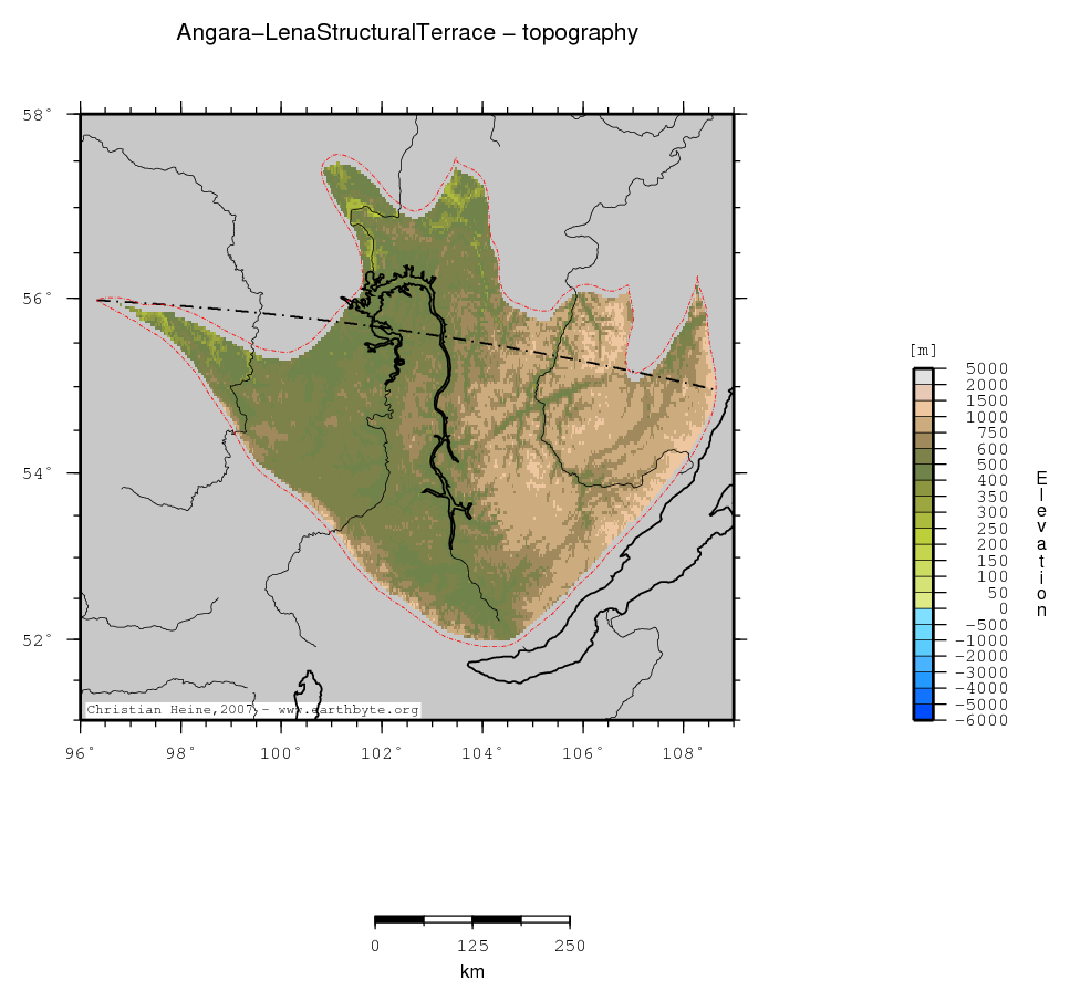 Angara-Lena Structural Terrace location map