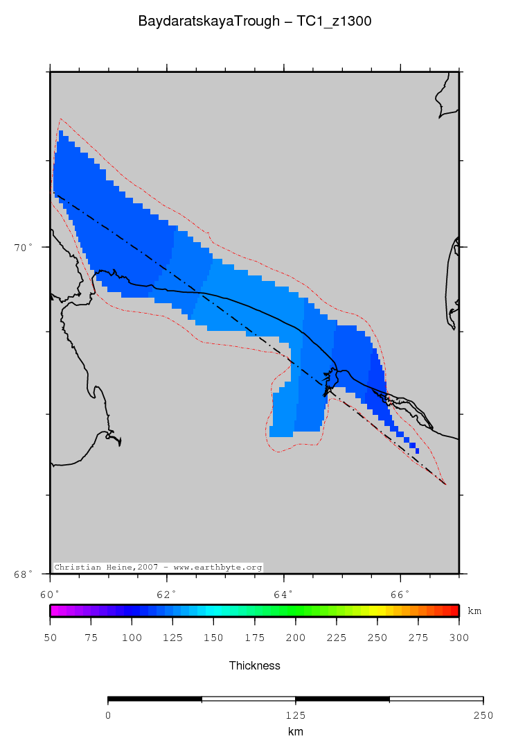 Baydaratskaya Trough location map