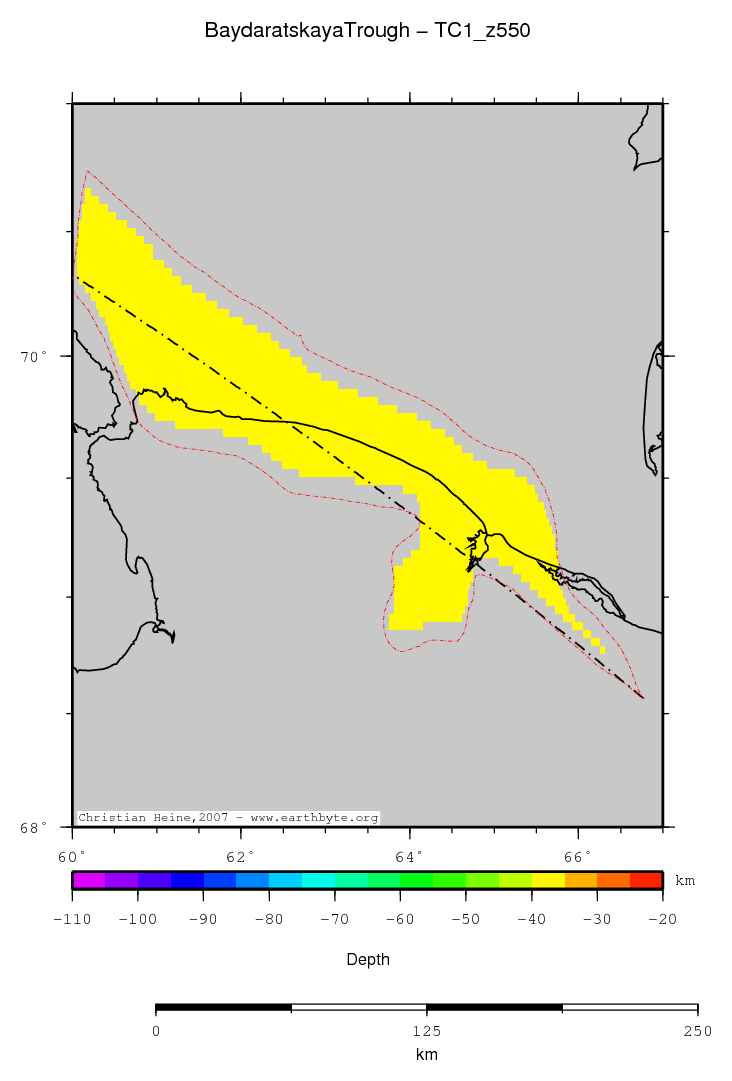 Baydaratskaya Trough location map