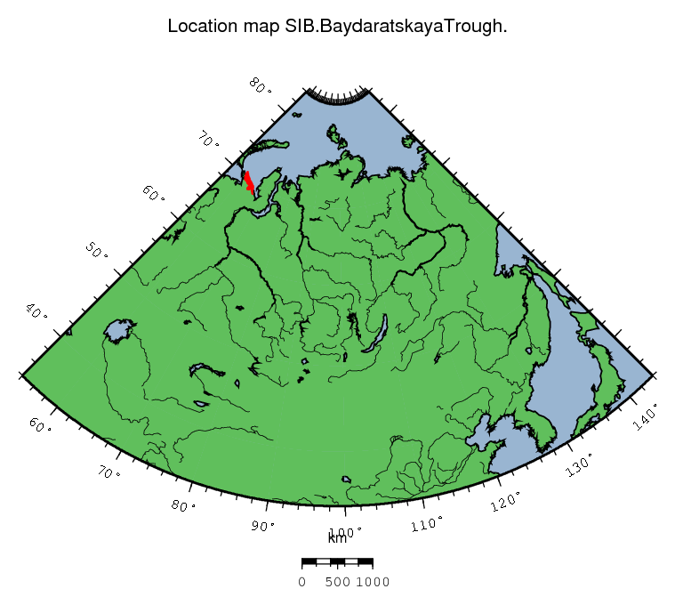 Baydaratskaya Trough location map