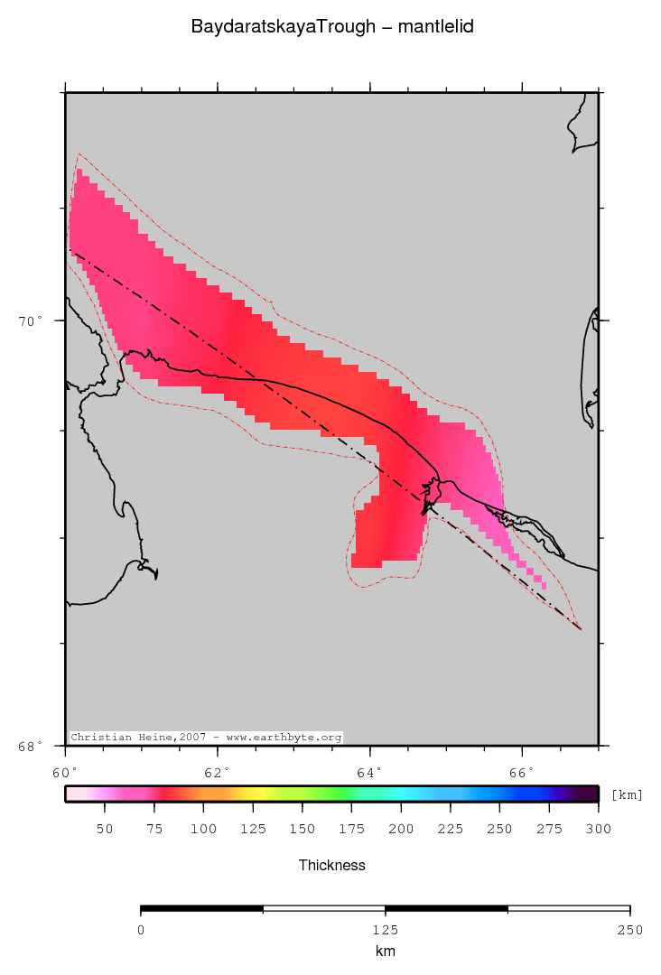 Baydaratskaya Trough location map