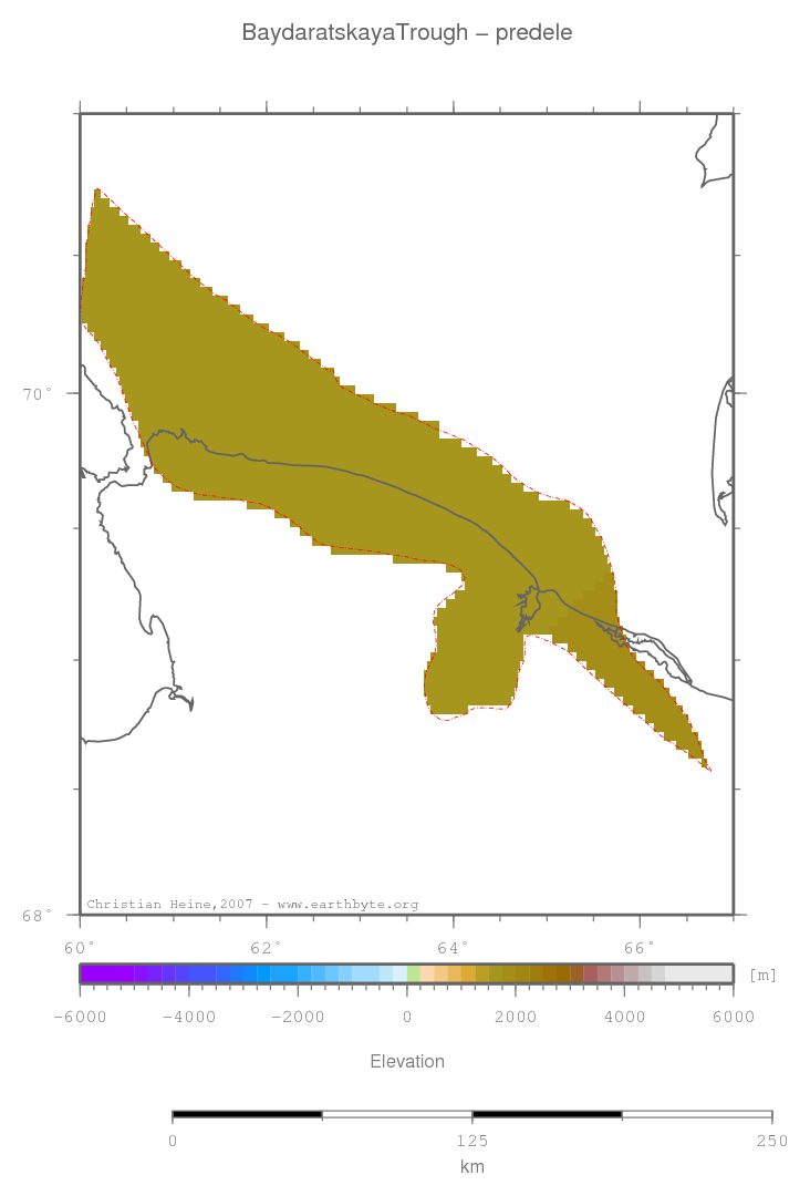 Baydaratskaya Trough location map